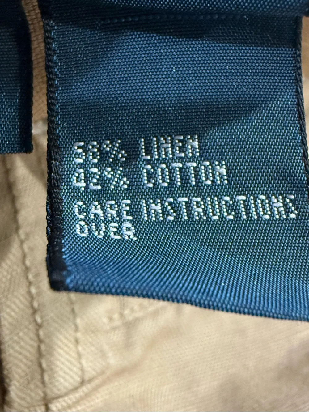 Polo Ralph Lauren VTG Suffield Fit Pants Size 36x32-29 Hemmed Inseam Linen Blend